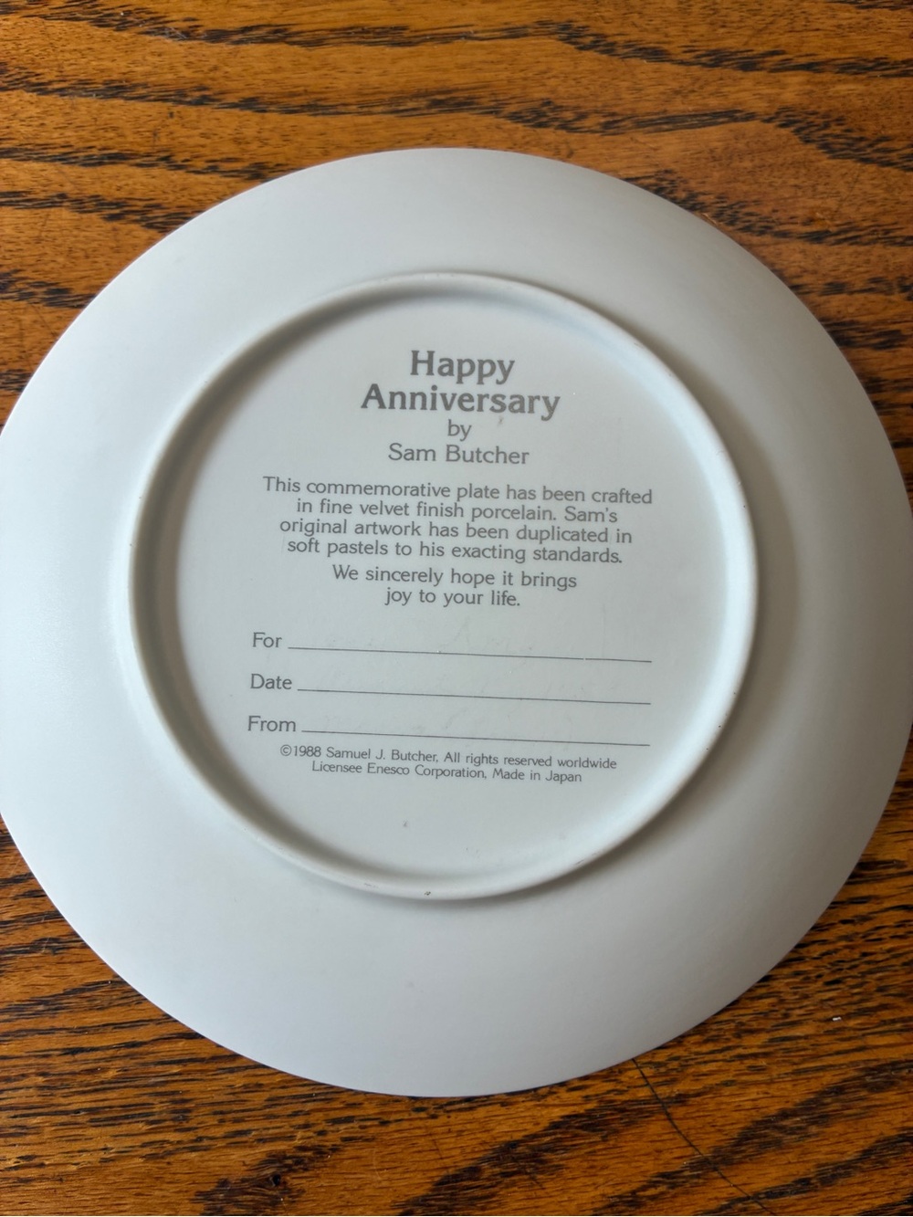 Precious Moments Wedding Anniversary Decorative Plate with Pastel Floral Accents - Picture 2 of 2